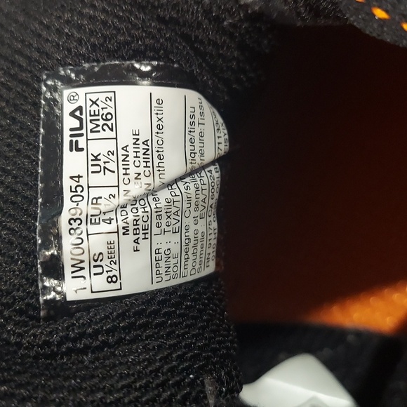 Fila Sneakers Gray Orange 1JW00839-054 Men's Size US 8.5 - Picture 3 of 4